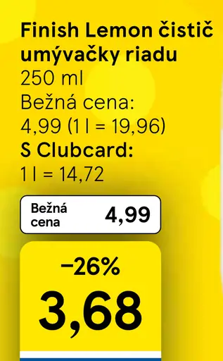 Finish Lemon čistič umývačky riadu