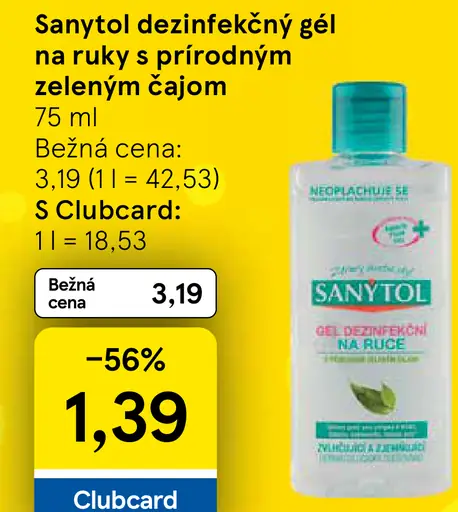 Sanytol Dezinfekčný gél na ruky s prírodným zeleným čajom