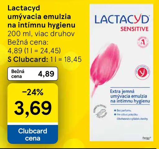 Lactacyd Sensitive extra jemná umývacia emulzia na intímnu hygienu