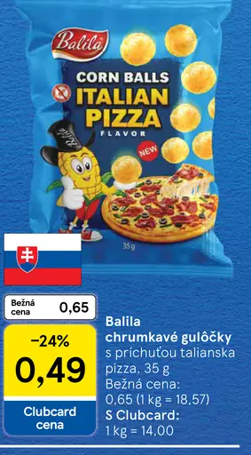 Balila chrumkavé guľôčky s príchuťou talianska pizza