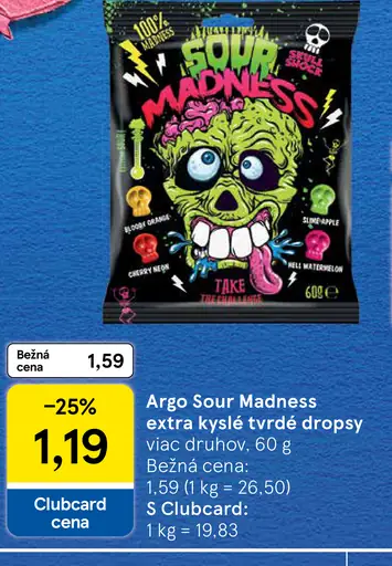 Argo Sour Madness extra kyslé tvrdé dropsy