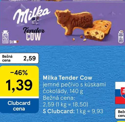 Milka Tender Cow jemné pečivo s kúskami mliečnej čokolády