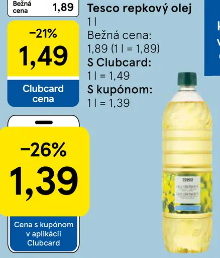 Tesco repkový olej