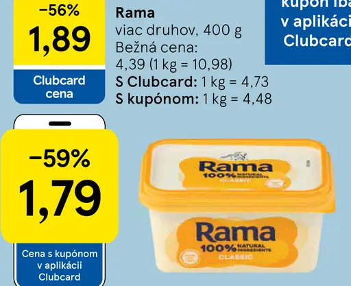 Rama margarín viac druhov