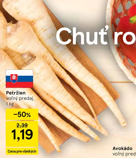 Tesco petržlen voľný predaj