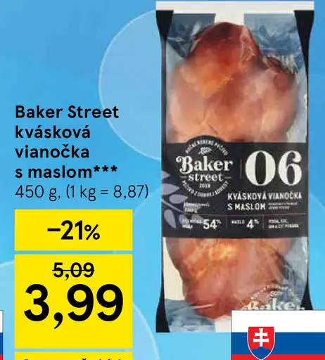 Baker Street Kvásková vianočka s maslom