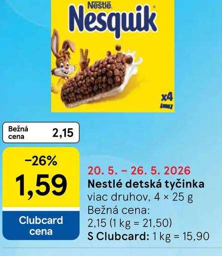 Nestlé detská tyčinka Nesquik