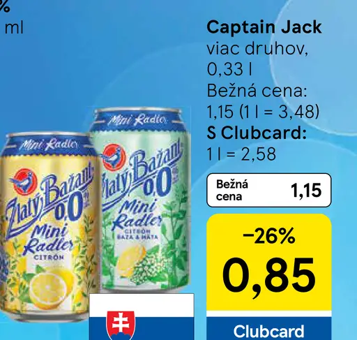 Zlatý Bažant mini radler 0,0 %
