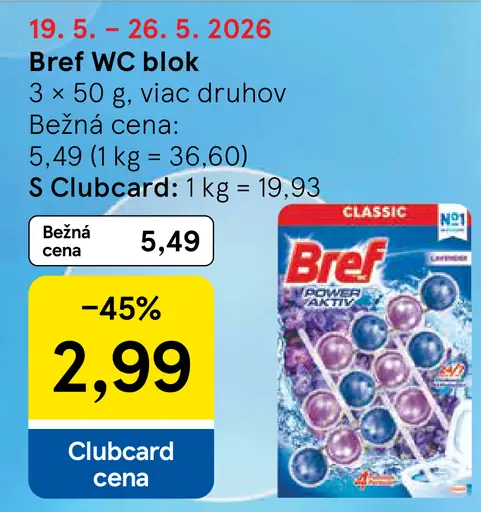Bref WC blok viac druhov