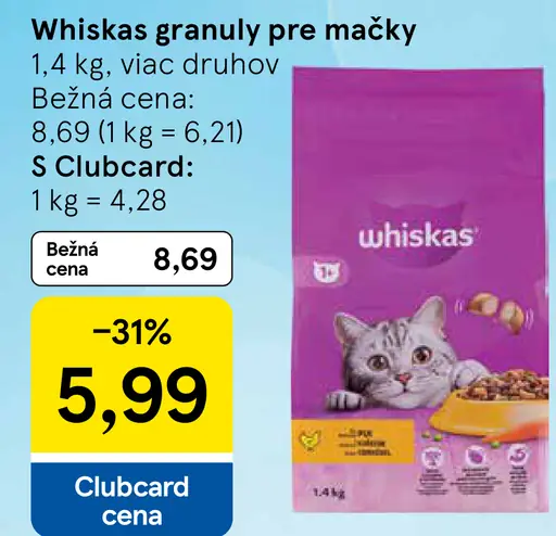Whiskas granuly pre mačky