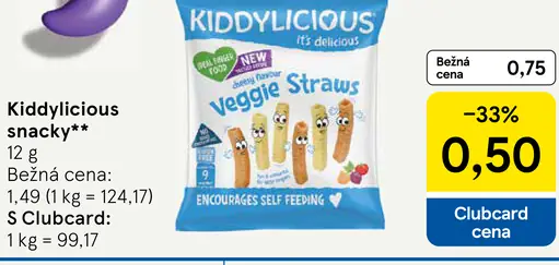 Kiddylicious snack veggie straws
