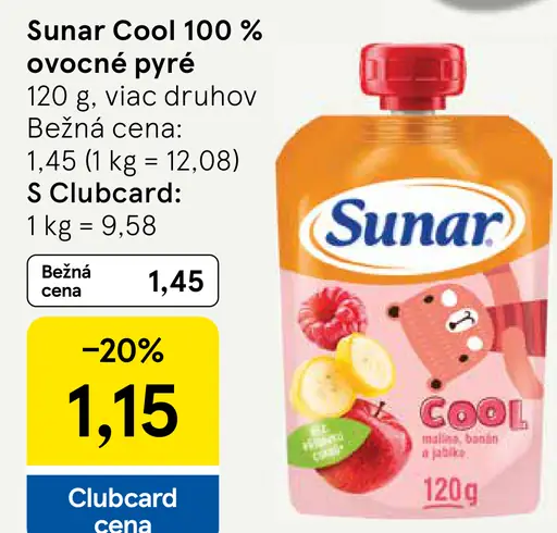 Sunar Cool 100 % ovocné pyré v kapsičke