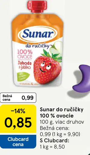 Sunar do ručičky 100 % ovocie jablko