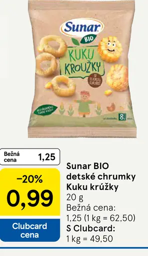 Sunar BIO detské chrumky Kuku krúžky