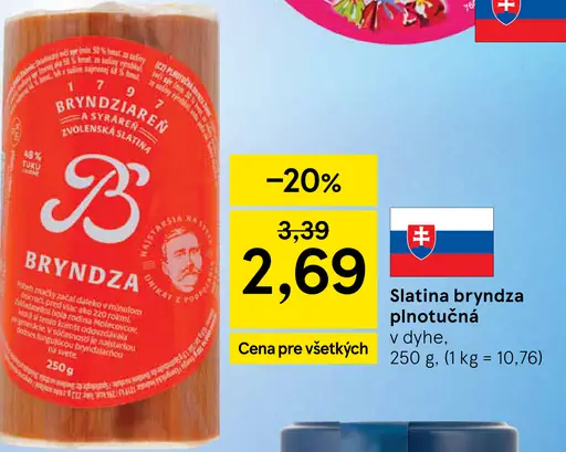 Slatina bryndza plnotučná v dyhe