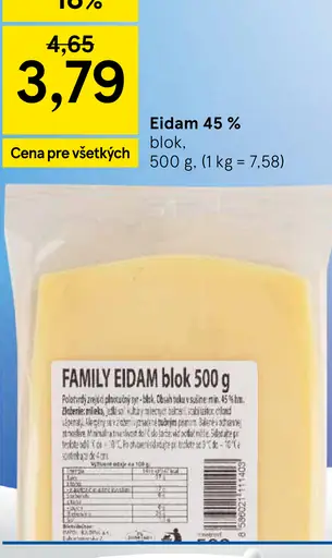 Eidam 45 % blok