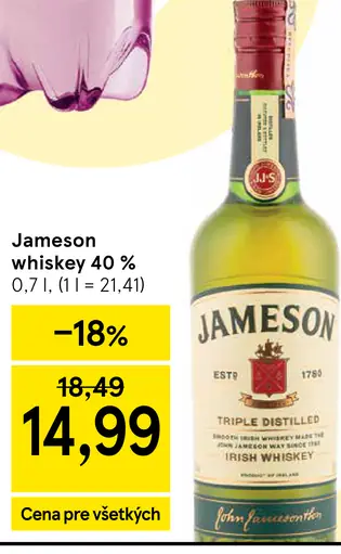 Jameson whiskey 40 %