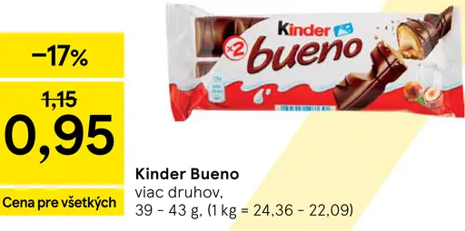 Kinder Bueno viac druhov