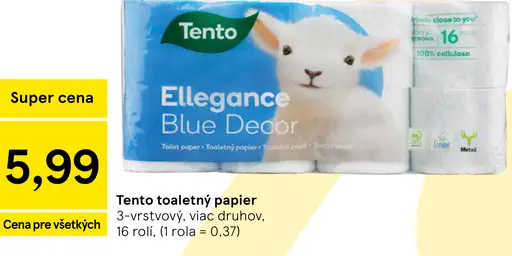 Tento Toaletný Papier Elegance Blue Decor