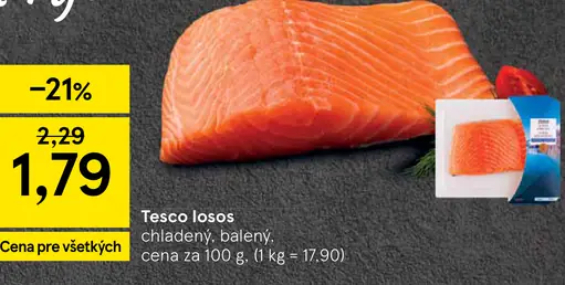 Tesco losos chladený, balený