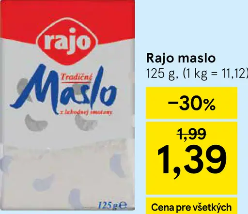 Rajo Tradičné Maslo