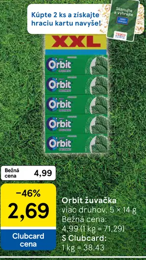 Orbit žuvačka XXL