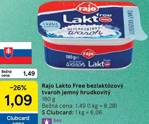 Rajo Lakto Free bezlaktózový tvaroh jemný hrudkovitý