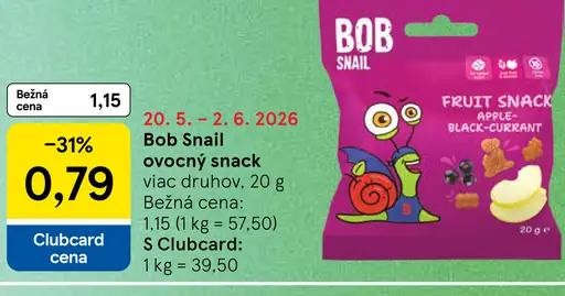 Bob Snail ovocný snack