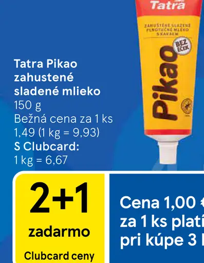 Tatra Pikao zahustené sladené mlieko