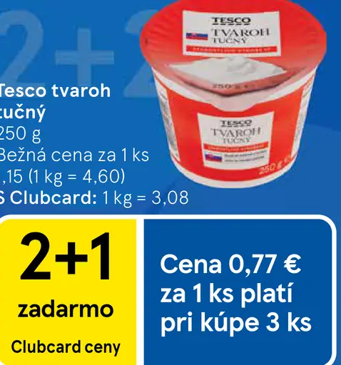 Tesco tvaroh tučný