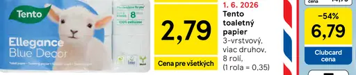Tento toaletný papier 3-vrstvový rôzne druhy 8 ks