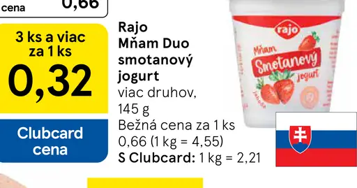 Rajo Mňam Duo smotanový jogurt