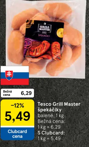 Tesco Grill Master špekáčiky