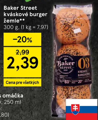 Baker Street kváskové burger žemle