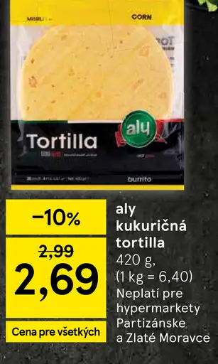 Ally kukuričná tortilla