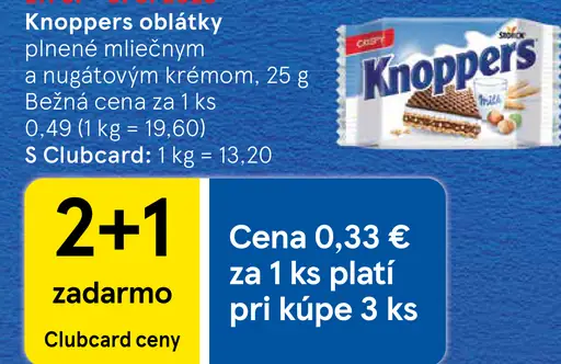 Knoppers Oblátky plnené mliečnym a nugátovým krémom