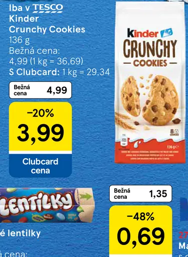 Kinder Crunchy Cookies sušienky