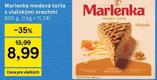 Marlenka Medová torta s vlašskými orechmi