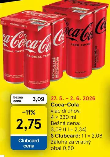 Coca-Cola Miešaný nealkoholický nápoj plechovka