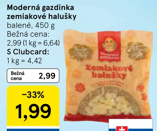 Moderná gazdinka zemiakové halušky