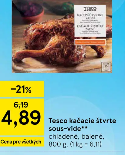 Tesco kačacie štvrte sous-vide