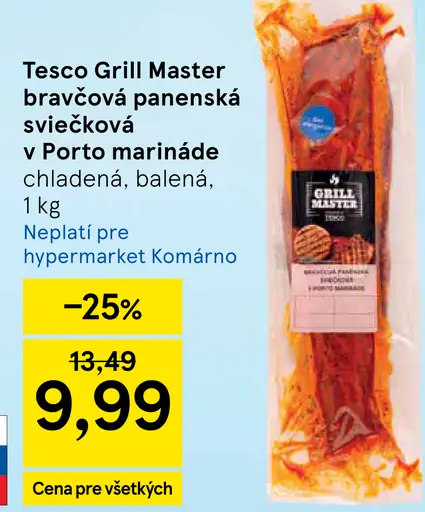 Tesco Grill Master bravčová panenská sviečková v Porto marináde