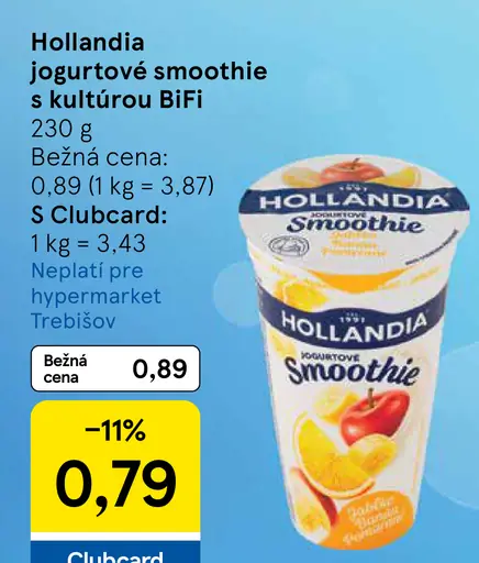Hollandia jogurtové smoothie s kultúrou BiFi