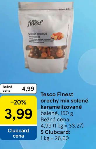 Tesco Finest orechy mix solené karamelizované
