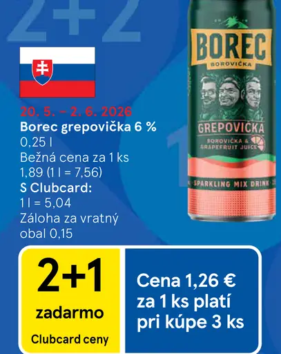Borec grepovička 6 % miešaný nápoj