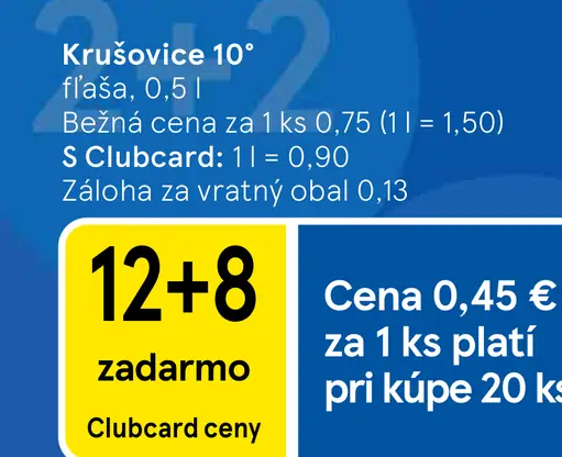Krušovice 10° pivo fľaša