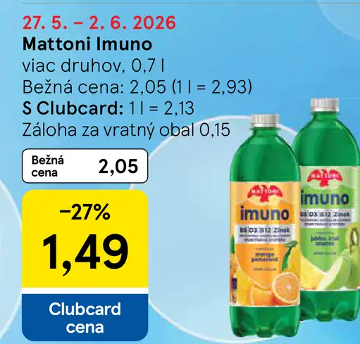 Mattoni Imuno voda, rôzne druhy
