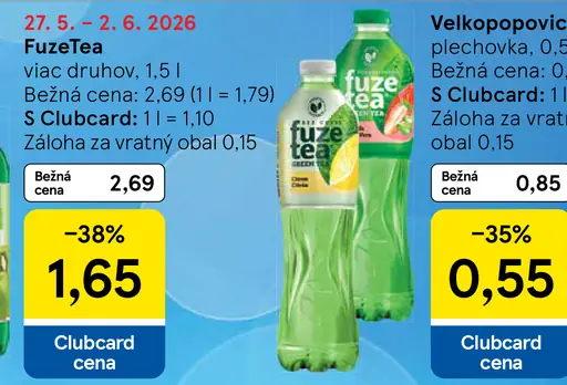 FuzeTea ľadový čaj rôzne druhy