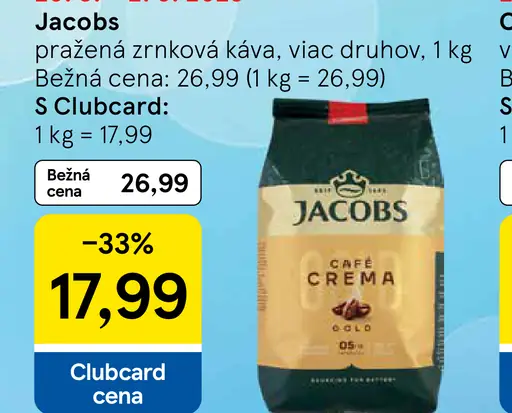 Jacobs pražená zrnková káva