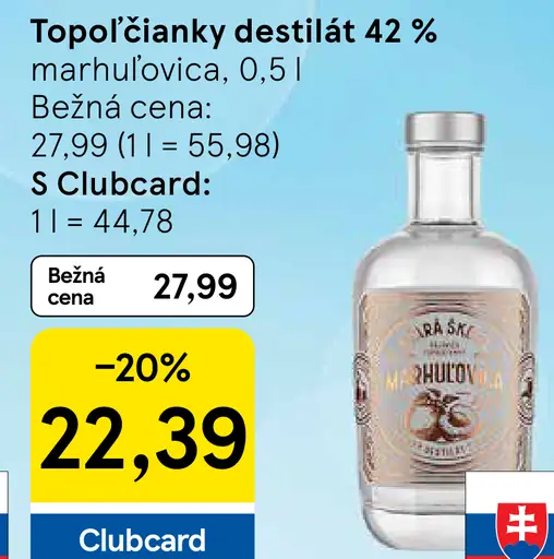 Topoľčiansky destilát 42 % marhuľovica